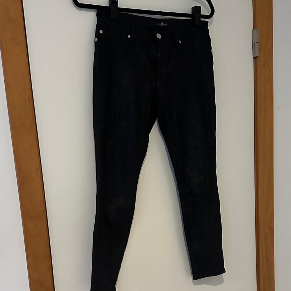 7 For All Mankind Shiny Black Jeans